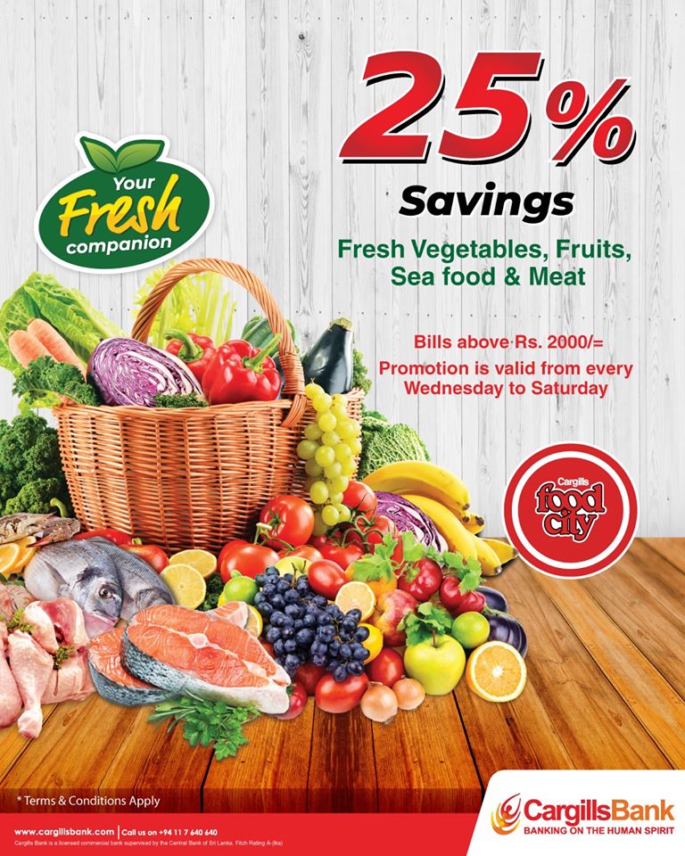 25% Off Cargills Food City purchases using Cargills Bank Credit Card