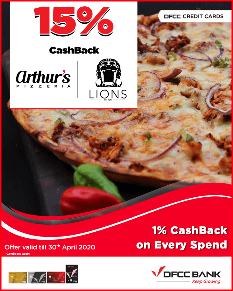 DFCC Credit Card Offer for Arthur's Pizza