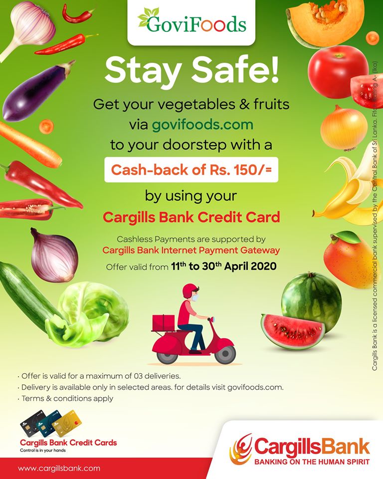GoviFoods offer for Cargills Bank Credit Cards
