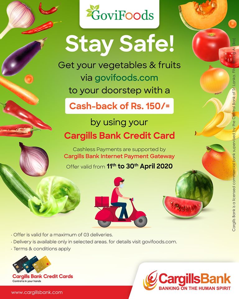 GoviFoods Cashback offer for Cargills Bank Credit Cards