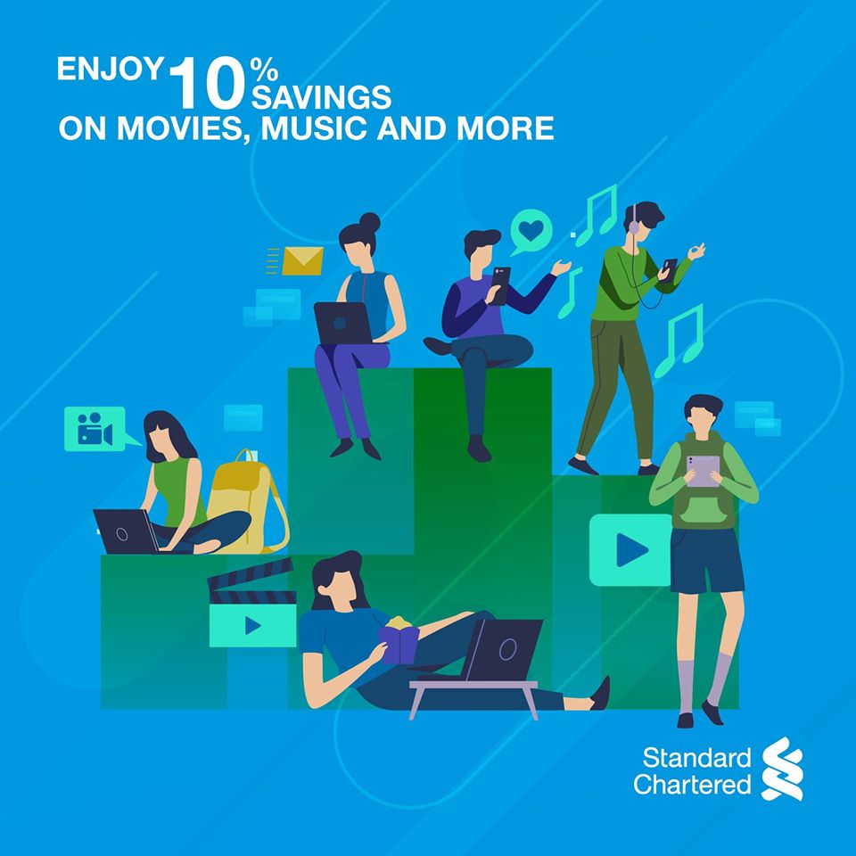 standard chartered credit card offer for music and movies