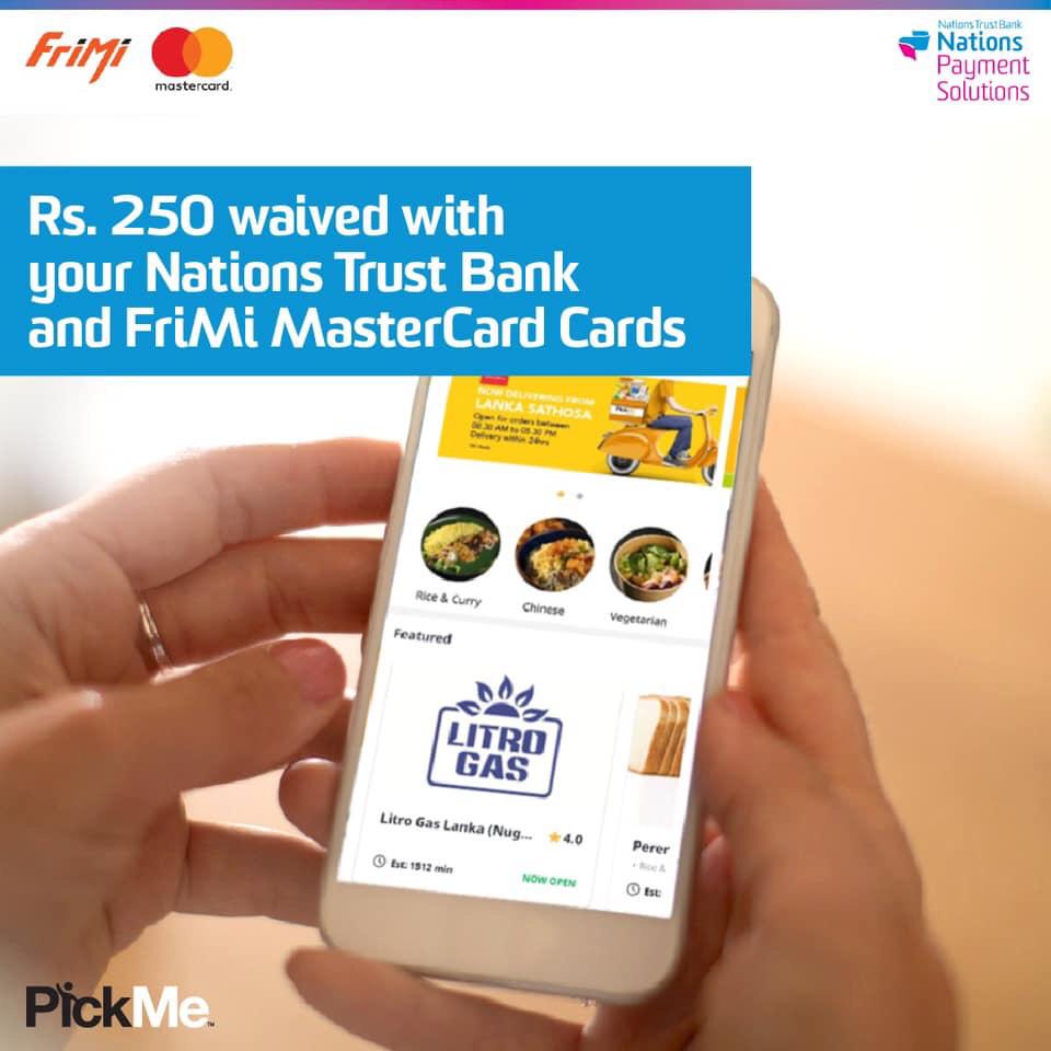 PickMe Offer with Nations Trust and FriMi MasterCard Cards