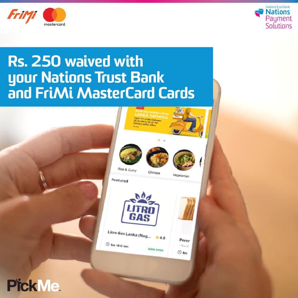 PickMe Discount with Nations Trust and FriMi MasterCard Cards